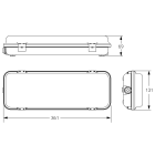 NORMALUX - Luminaria emergencia estándar Hermetic DE3-300L 2,2W no permanente 280lm 5700K autonomía 3h 361x130x84mm IP65 blanco