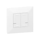 LEGRAND - Interruptor doble de iluminación ON/OFF con neutro - 2x250W - Blanco