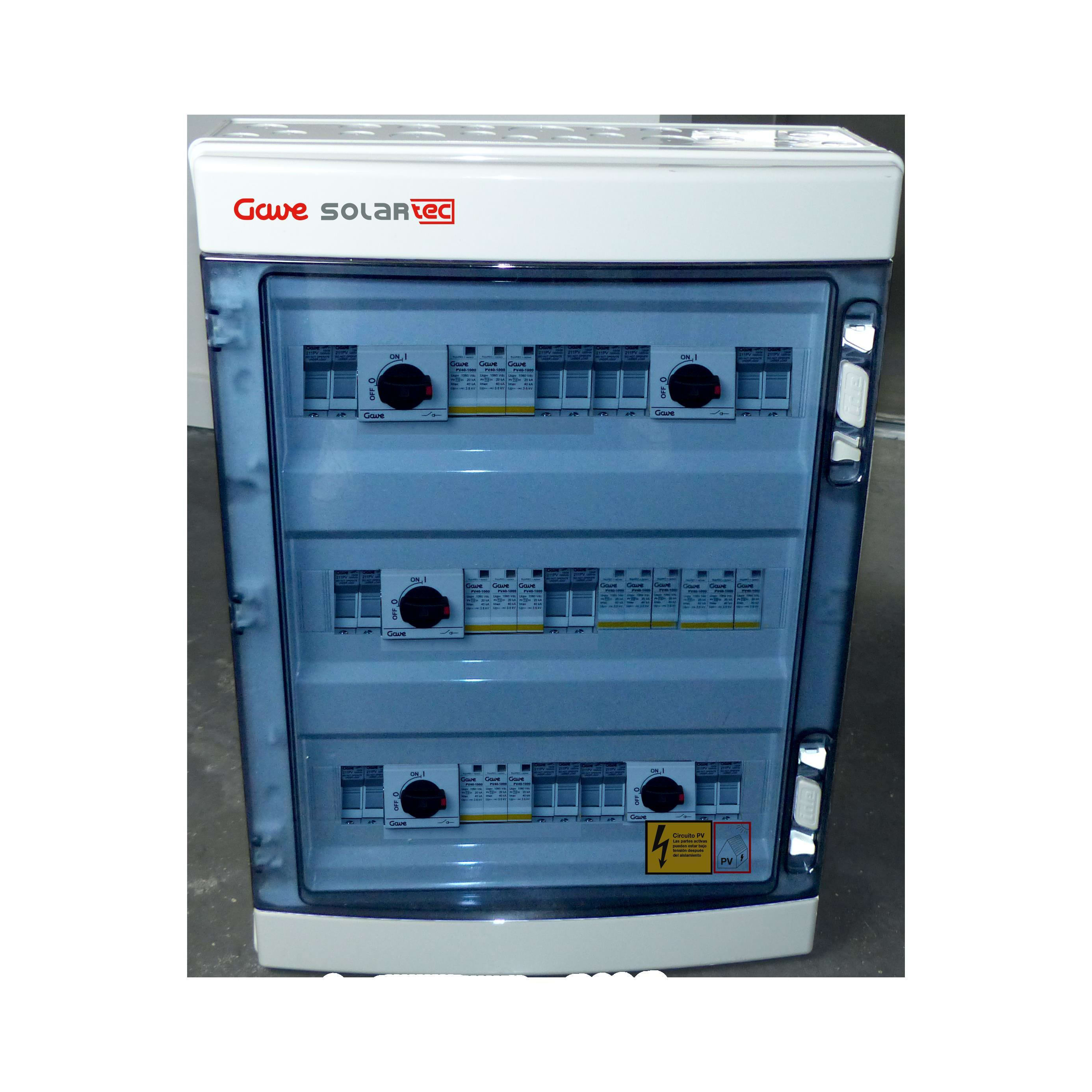 GAVE - CAJA CONEXIÓN 1000VDC 5 MPPT (2 STRING X MPPT) FUS 15A SECCIONADOR 25A + PST-II (10 ENT./10 SAL.) SALIDAS INDIVIDUALES