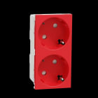 Schneider Electric - Schuko doble rojo sin tornillos