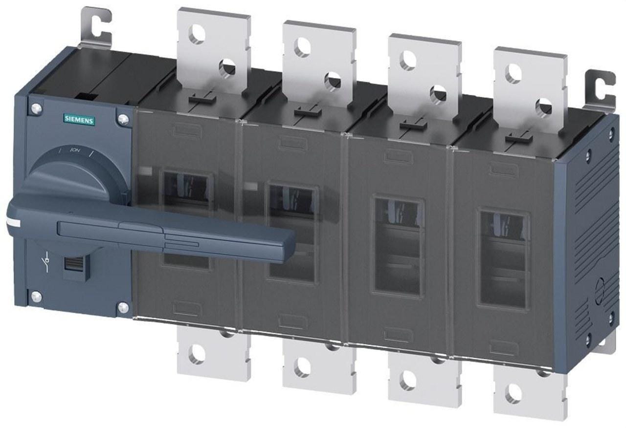 SIEMENS - Seccionador 1250A tamaño 5 4 polos frontal izquierda conexión plana gris