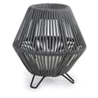 CRISTHER - Luminaria suelo NELL E27 LED Ø56cm 53cm ratán grafito
