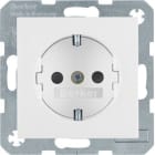 HAGER - Toma schuko completa BERKER S/B con protección infantil blanco polar brillo