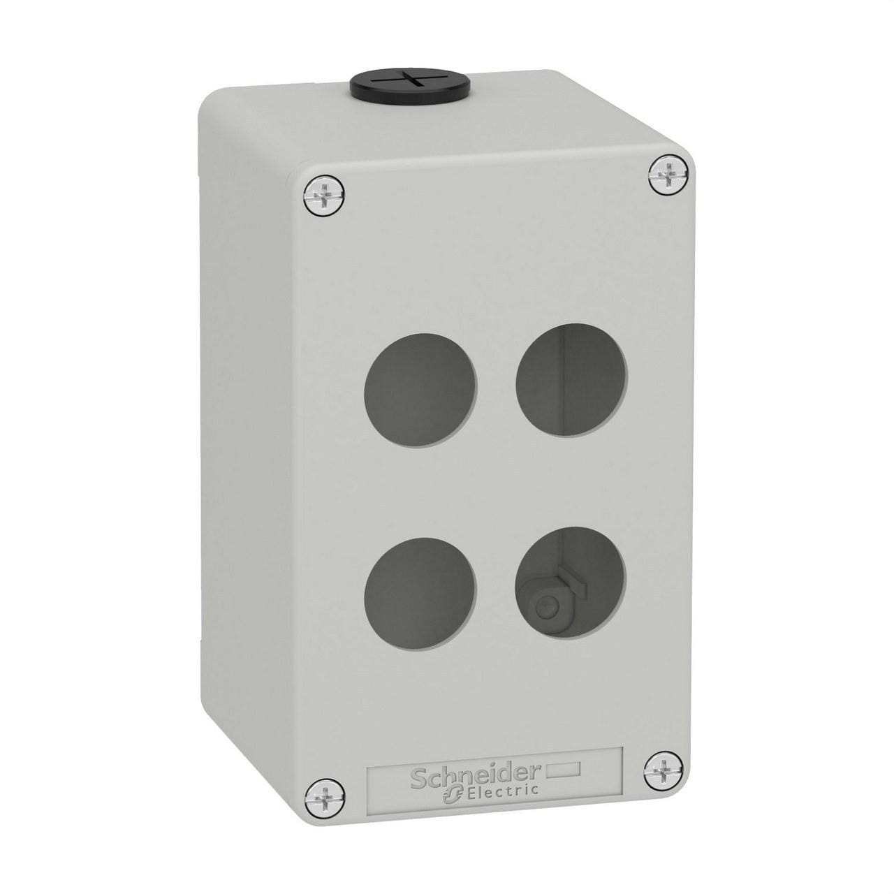 Schneider Electric - Caja vacía con 4 orificios gris