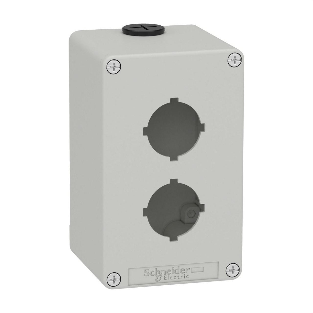 Schneider Electric - Caja vacía con 2 orificios gris