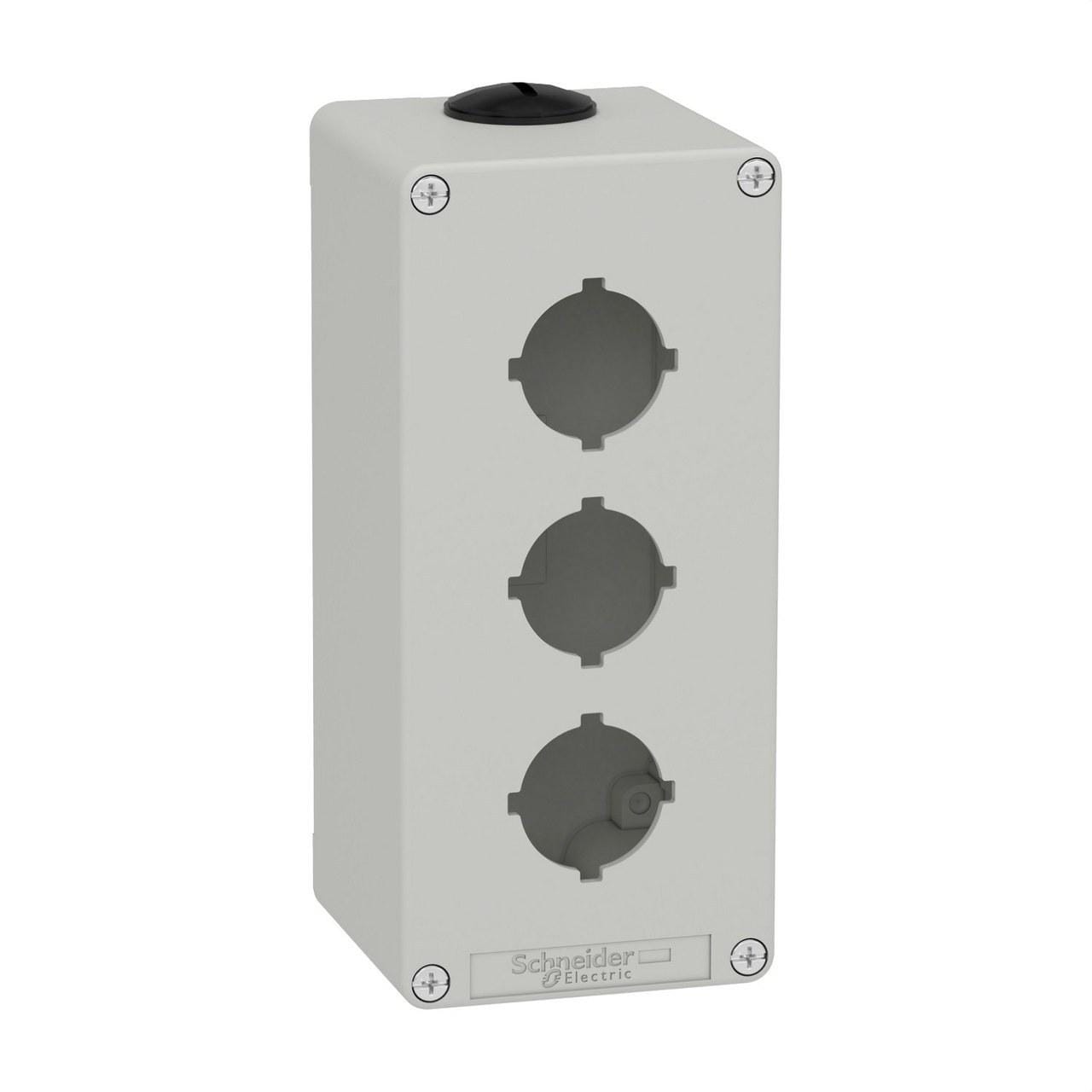 Schneider Electric - Caja vacía con 3 orificios gris