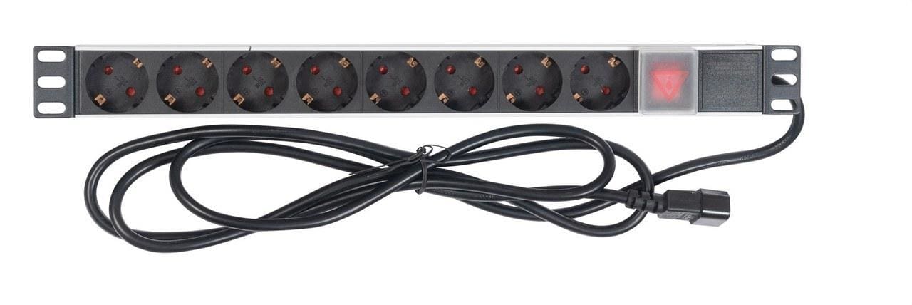 FONESTAR - Regleta de corriente metálica de 1 U para rack 19"