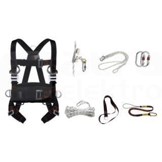 DELTA PLUS - Kit anticaídas services HAR24H + AN065 + AN30010 + EX021 + 2 AM002 + LV102100 + HA200 talla XL/XXL negro