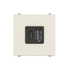 NIESSEN - Cargador USB tipo A+C 18W 230V con 2 módulos blanco