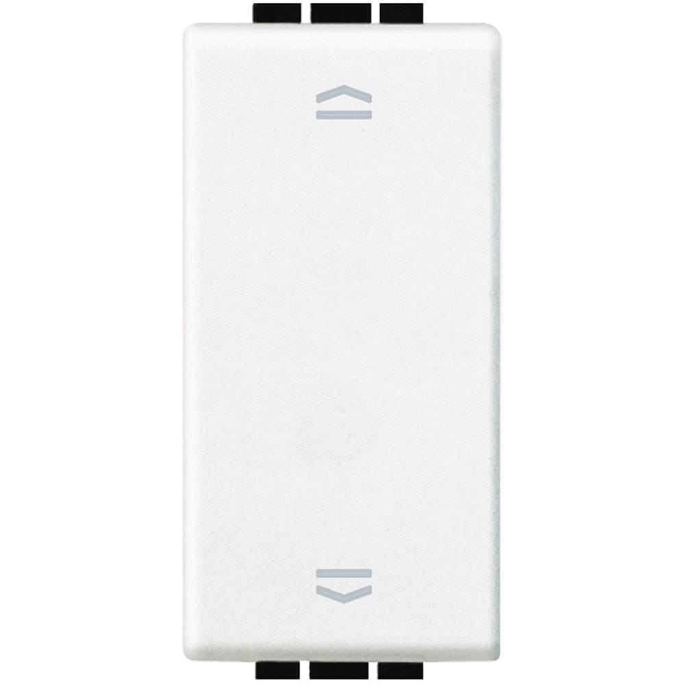 BTICINO - Pulsador doble Livinglight interblocado para persianas - 1 módulo - Blanco