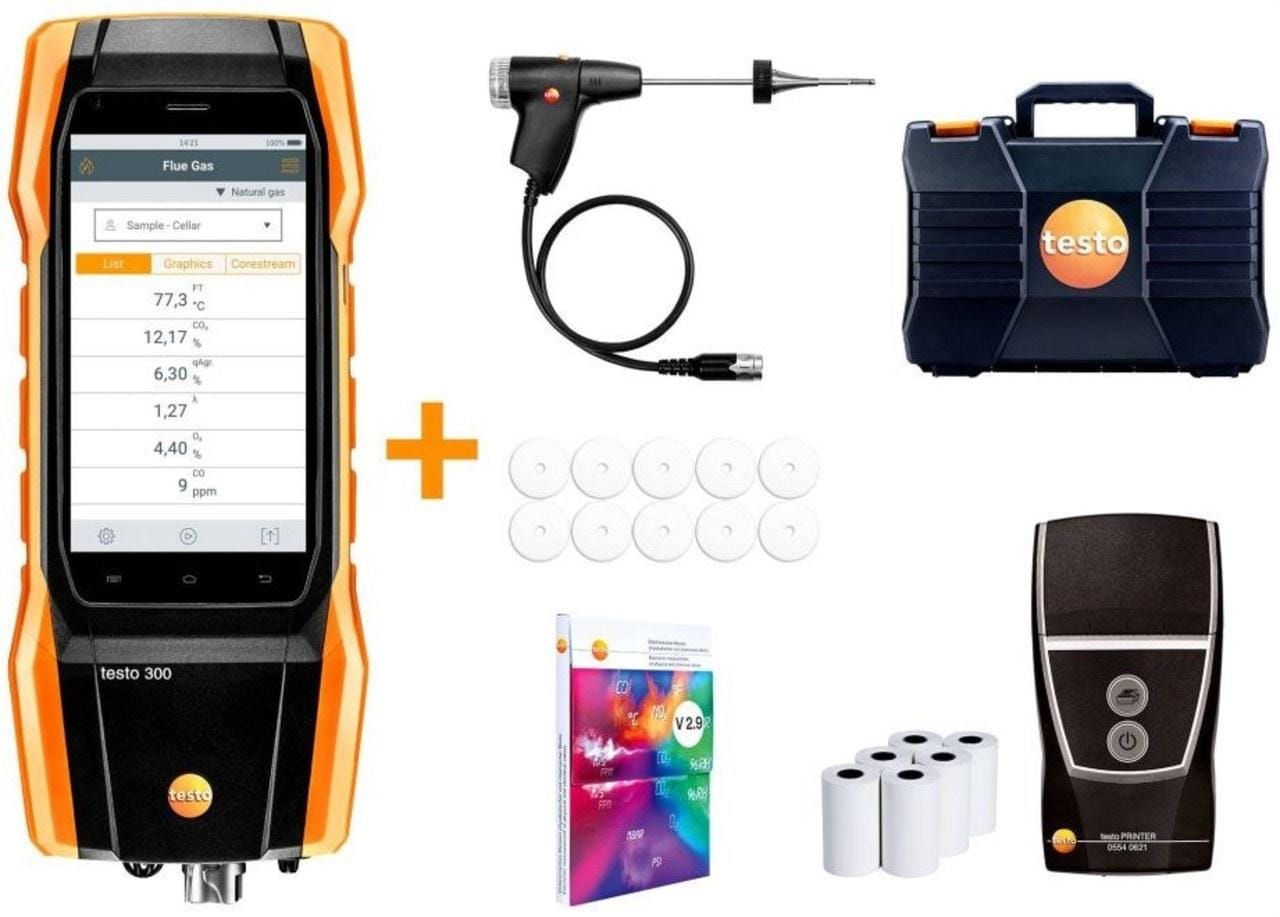 TESTO - Set analizador de combustión TESTO 300 Longlife con dilución e impresora