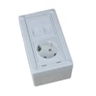 MMCONECTA - KIT2 CAJA SUP.2MOD 2SCHUK 1RJ45 1CIEGA BLANCA