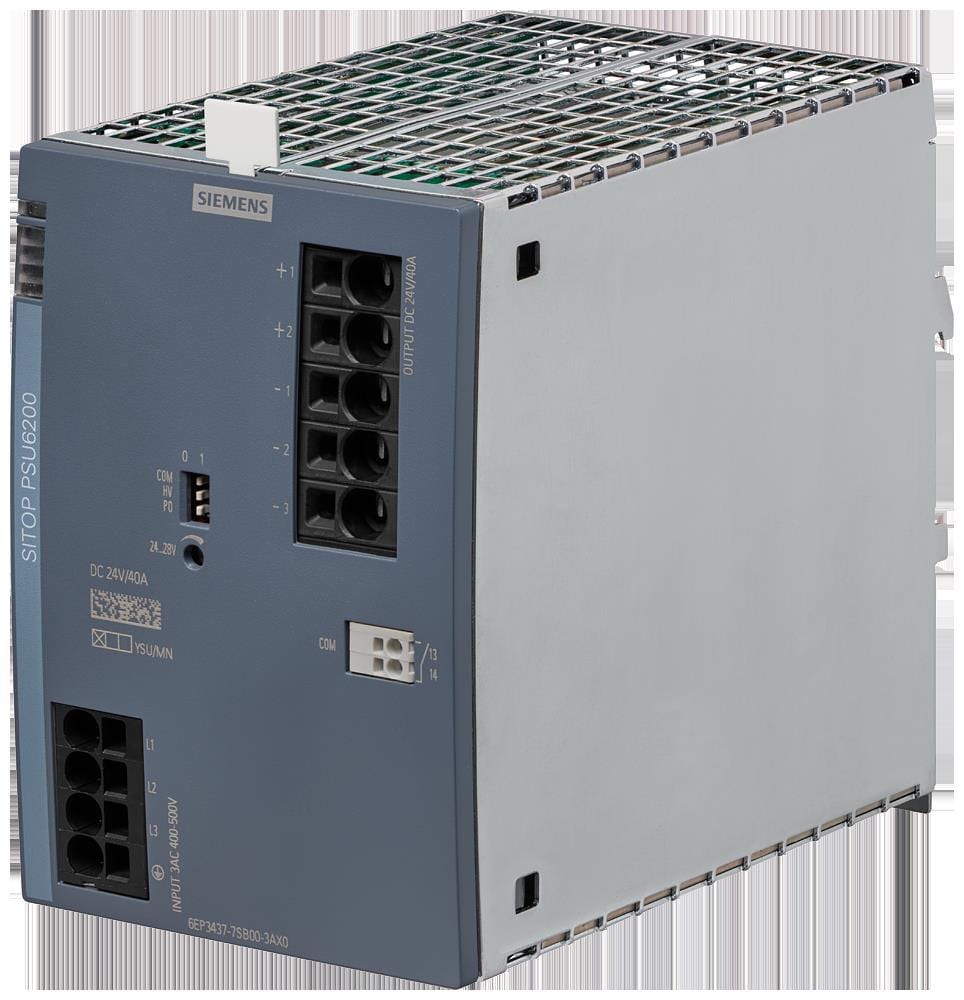 SIEMENS - Fuente de alimentación estabilizada SITOP PSU6200 24V/40A entrada (trifásica) 400-500V AC salida 24V DC/40A con interfaz de diagnóstico