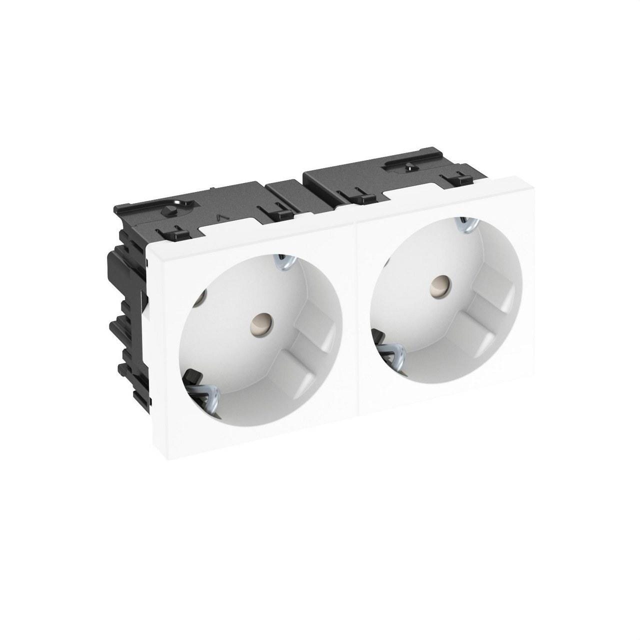 OBO BETTERMANN - Toma eléctrica doble 33° conexión a tierra Connect 45 STD-D3SC RW2