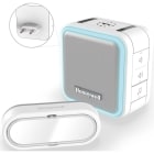 HONEYWELL HOME - TIMBRE PORTÁTIL INALÁMBRICO ENCHUFABLE CON INDICADOR LUMINOSO HALO Y PULSADOR ¿ BLANCO