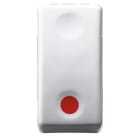 GEWISS - Pulsador 1P NA 10 A auxiliar NC 250V AC con tecla marcha símbolo rojo 1 módulo en blanco