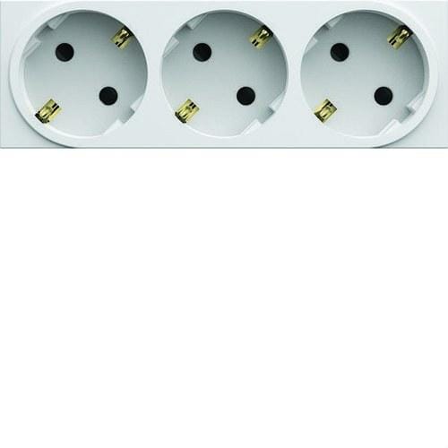 HAGER - Toma schuko triple para canal