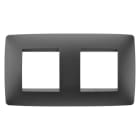 GEWISS - Placa ONE International 2+2 módulos horizontal negro satinado