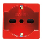 GEWISS - Base P40 2P+T 16A bivalente 250V AC 2 módulos norma italiana/alemana para líneas dedicadas rojo