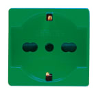 GEWISS - Base P40 2P+T 16A bivalente 250V AC 2 módulos norma italiana/alemana para líneas dedicadas verde