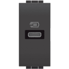 BTICINO - Base cargador individual USB Livinglight - Tipo C - Antracita - 1 módulo