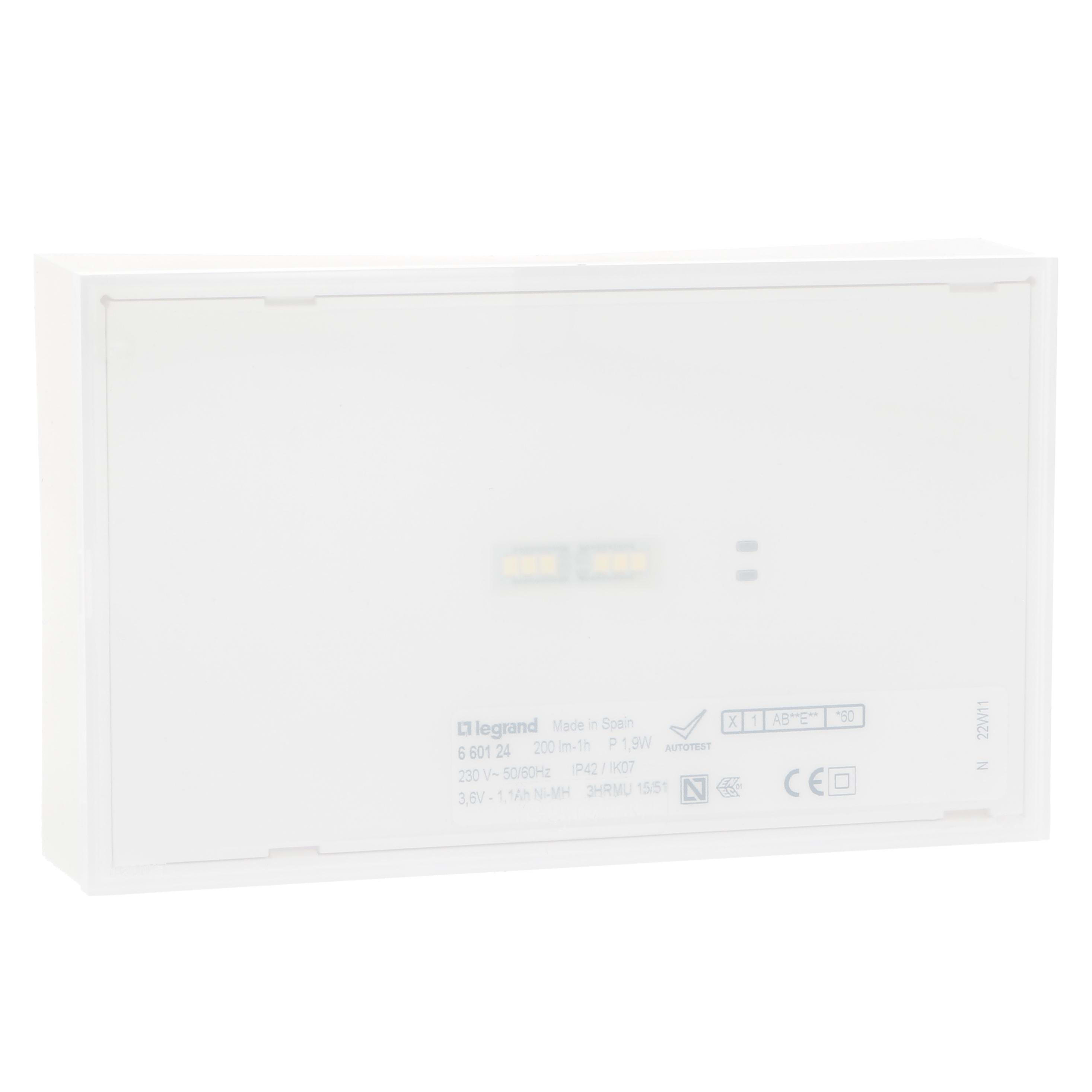 LEGRAND - Luminaria de emergencia URA NEXT AUTOTEST- 200 lúmenes - 2h - Permanente