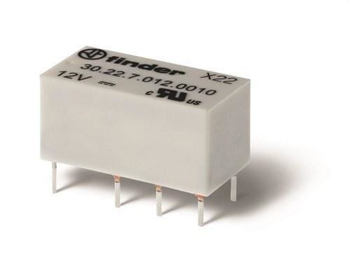 FINDER - Relé subminiatura para circuito impreso SERIE 30, 2 contactos conmutados 2A, 6V DC sensible
