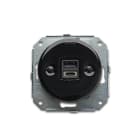 FONTINI - CARGADOR DOBLE USB A+C PORCELANA NEGRA