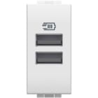 BTICINO - Base cargador doble USB Livinglight - Tipo A+A - Blanco - 1 módulo
