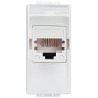 BTICINO - Base RJ45 para mecanismos Living Light, categoria 6 UTP ATeT, 1 módulo. Color blanco