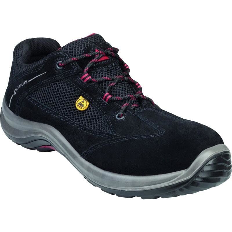 DELTA PLUS - Juego zapato serraje poliester poliuretano negro/rojo talla 39 (1par)