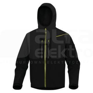 DELTA PLUS - Chaqueta de softshell poliéster elastano 3 capas laminadas talla L negro / naranja