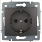 SOLERA - Base fija 2P+T 16A 250V embornamiento por tornillo de empotrar con obturador sin marco grafito