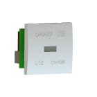 MMCONECTA - MODULO 45x45 CON CARGADOR USB SIN ANTIPOLVO BLANCO  NIEVE