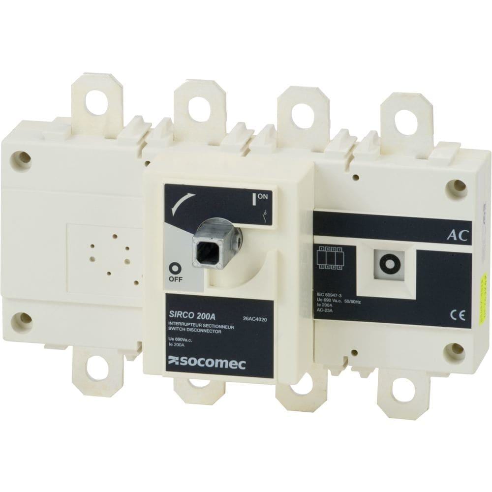 SOCOMEC - Interruptor seccionador SIRCO AC 4x400A 690V AC- AC 23 para AC accionamiento frontal