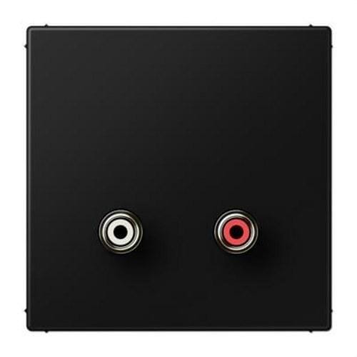 JUNG - Placa Cinch Audio (RCA) negro para Serie LS