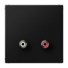 JUNG - Placa Cinch Audio (RCA) negro para Serie LS