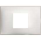 BTICINO - Placa embellecedora Classia de color Blanco Satinado - 2 módulos centrados