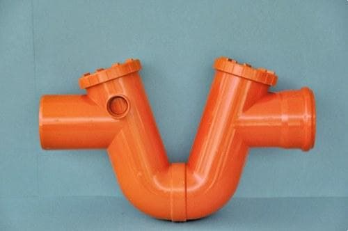 ADEQUA - Sifón doble teja DN200 SF-200-T PVC