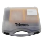 TELEVES - Kit maletín de transporte conectores RJ45 UTP CAT6 + macho pasante + crimpadora de corte automático