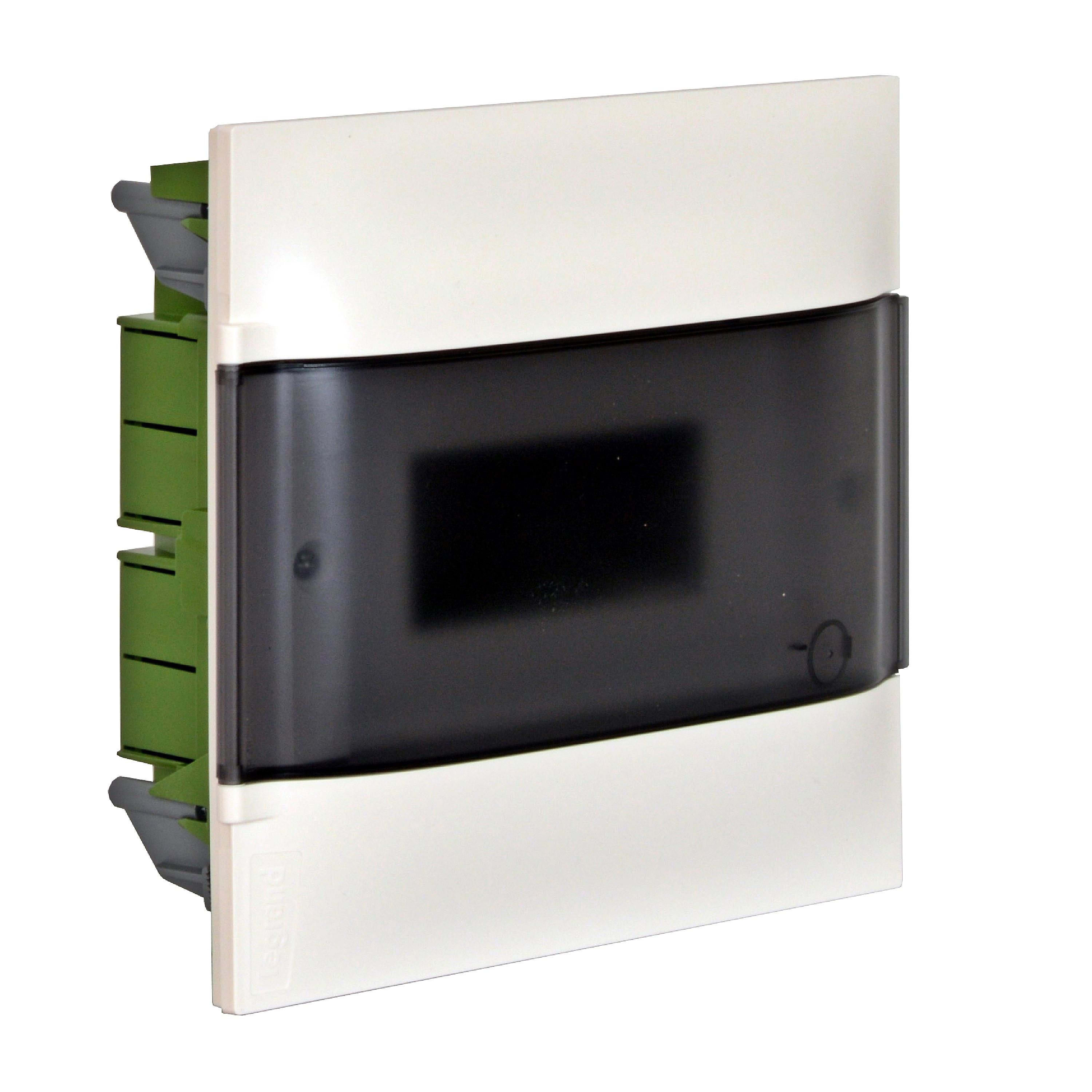 LEGRAND - Caja Empotrar Practibox S puerta transparente 1x8mod - para tabiques convencionales