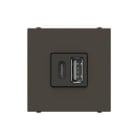 NIESSEN - Cargador USB tipo A+C 18W 230V con 2 módulos antracita