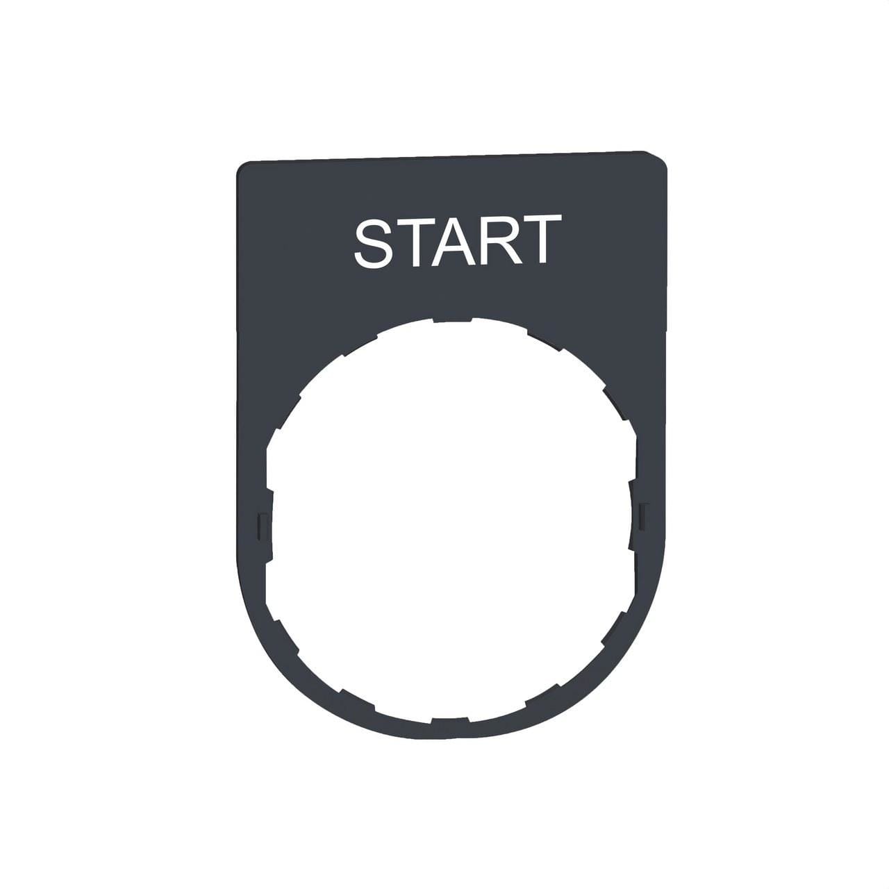 Schneider Electric - Placa de inscripción 30x40mm "START" negro