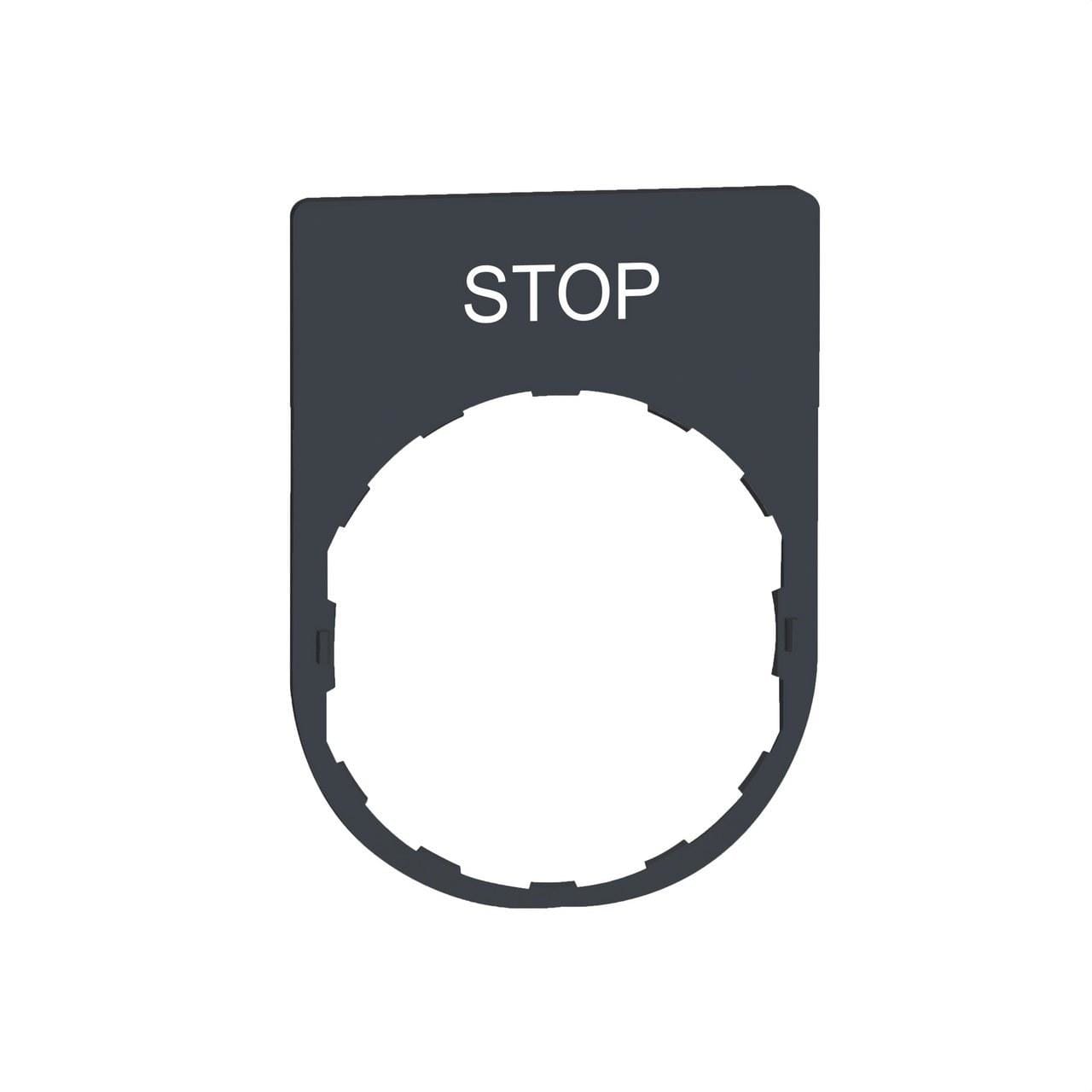 Schneider Electric - Placa de inscripción 30x40mm "STOP" negro