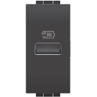 BTICINO - Base cargador individual USB Livinglight - Tipo A - Antracita - 1 módulo
