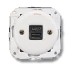 FONTINI - Cargador doble USB A+C porcelana blanca
