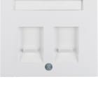 HAGER - Placa central con persiana portarótulos con 2 módulos K1 blanco polar