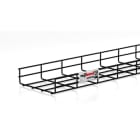 PEMSA - Bandeja de rejilla Rejiband altura 60 mm y ancho 200 mm con borde de seguridad, en acero, acabado BLACK C8