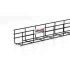 PEMSA - Bandeja de rejilla Rejiband altura 100 mm y ancho 100 mm con borde de seguridad, en acero, acabado BLACK C8