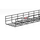 PEMSA - Bandeja de rejilla Rejiband altura 100 mm y ancho 200 mm con borde de seguridad, en acero, acabado BLACK C8